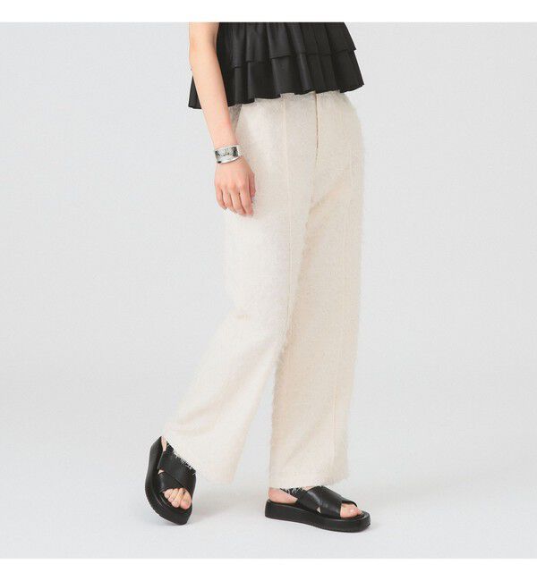 Ray BEAMS 「フリンジ ワイド ストレート パンツ」|チノ|OFF_WHITE