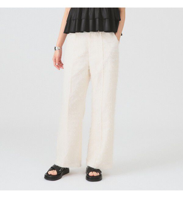 Ray BEAMS 「フリンジ ワイド ストレート パンツ」|チノ|