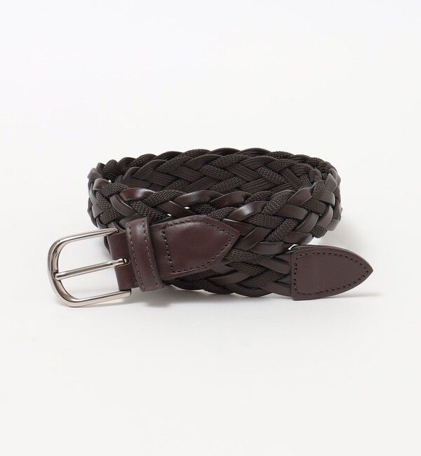 SHIPS「SHIPS: イタリア製 レザー コンビネーション メッシュ ベルト」|ベルト|ダークブラウン