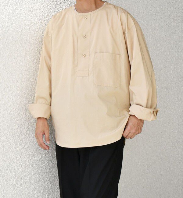 SHIPS any「SHIPS any: オーバーサイズ コットン スリーピング シャツ◇」|シャツ・ブラウス|ベージュ