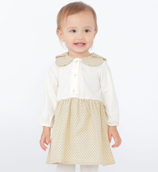 SHIPS KIDS「SHIPS KIDS:80～90cm / ドット カラー ワンピース」|ワンピース|オフホワイト