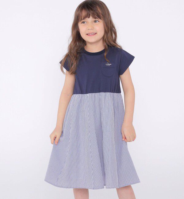 SHIPS KIDS「SHIPS KIDS:100～130cm / パネル 切替 ワンピース」|ワンピース|