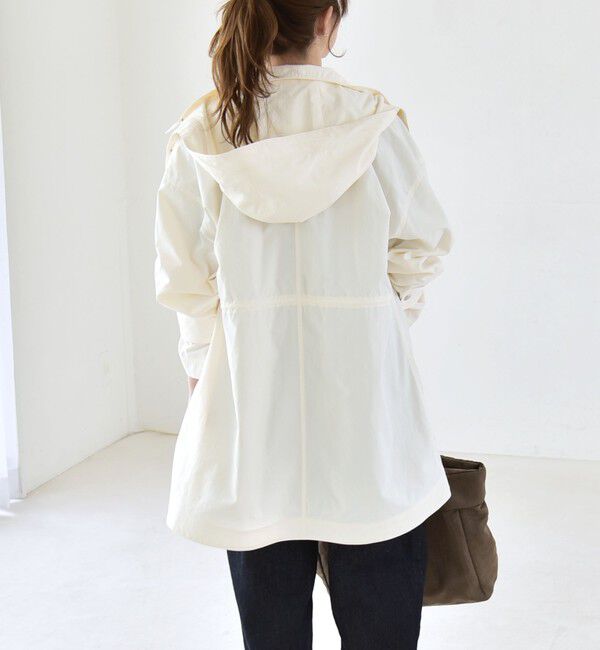 quaranciel「quaranciel:〈撥水加工/洗濯機可能〉ナイロン ドロスト フード ミディ ブルゾン」|その他|