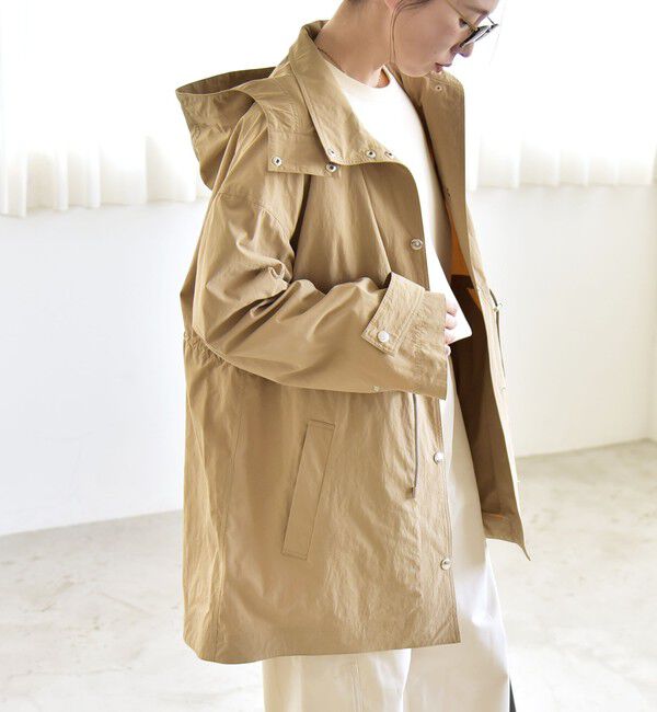 quaranciel「quaranciel:〈撥水加工/洗濯機可能〉ナイロン ドロスト フード ミディ ブルゾン」|その他|