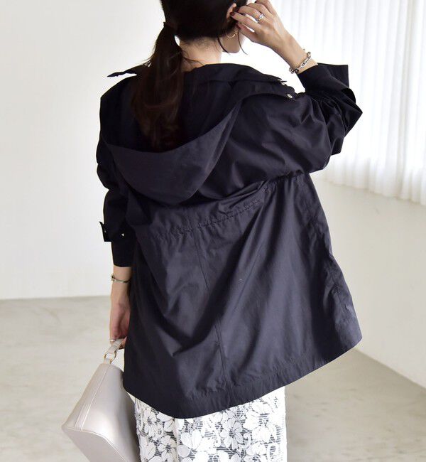 quaranciel「quaranciel:〈撥水加工/洗濯機可能〉ナイロン ドロスト フード ミディ ブルゾン」|その他|