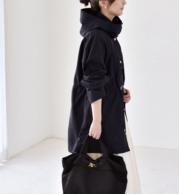 quaranciel「quaranciel:〈撥水加工/洗濯機可能〉ナイロン ドロスト フード ミディ ブルゾン」|その他|