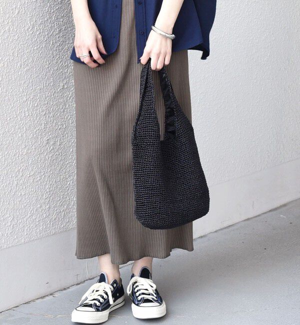 SHIPS Colors 「《予約》SHIPS Colors:メタリック コード トートバッグ◆」|かごバッグ|ブラック