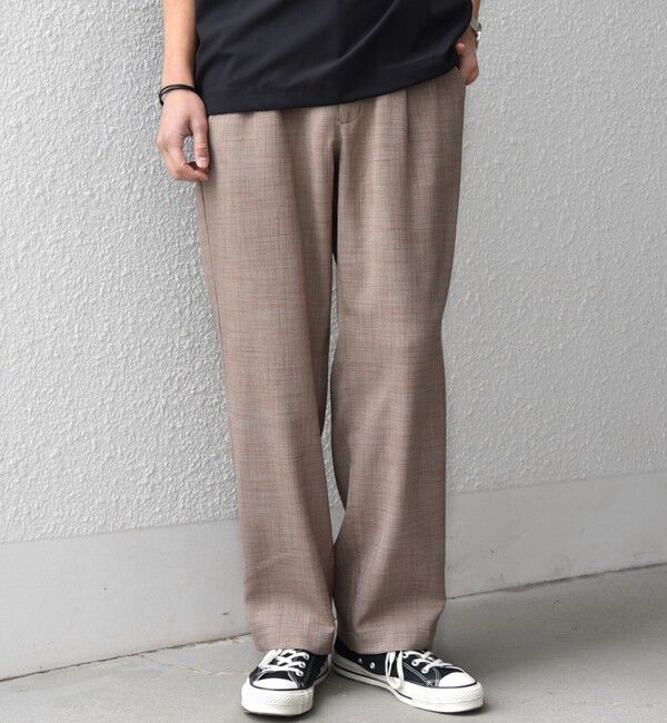 SHIPS any「SHIPS any:〈洗濯機可能〉FUTURE LINEN CANVAS リネンライク セミワイド パンツ◆」|その他|