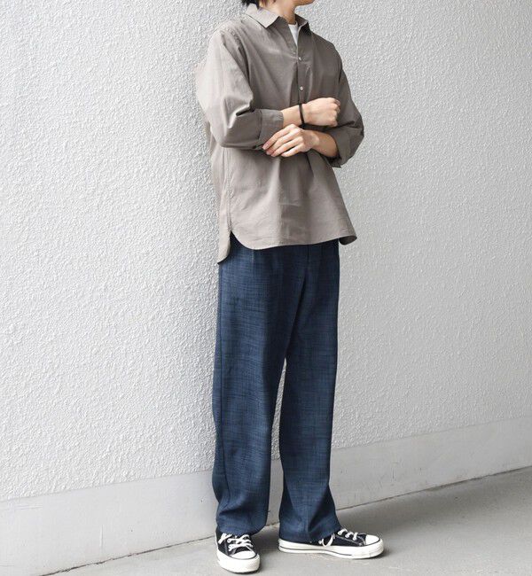 SHIPS any「SHIPS any:〈洗濯機可能〉FUTURE LINEN CANVAS リネンライク セミワイド パンツ◆」|その他|