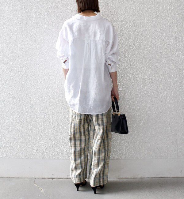 SHIPS any「《予約》SHIPS any:〈洗濯機可能〉リネン ミックス イージー ベイカー パンツ（チェック）」|その他|