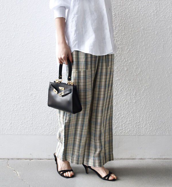 SHIPS any「《予約》SHIPS any:〈洗濯機可能〉リネン ミックス イージー ベイカー パンツ（チェック）」|その他|