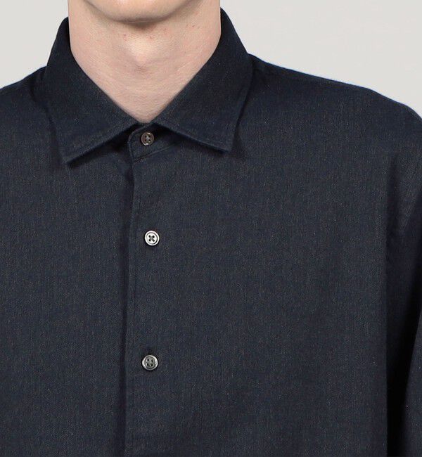 TOMORROWLAND MENS「コットンカシミヤ ワイドスプレッドカラーシャツ」|シャツ・ブラウス|