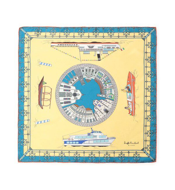 TOMORROWLAND GOODS「Kinloch シルクプリント スカーフ」|バンダナ・スカーフ|44 イエロー系