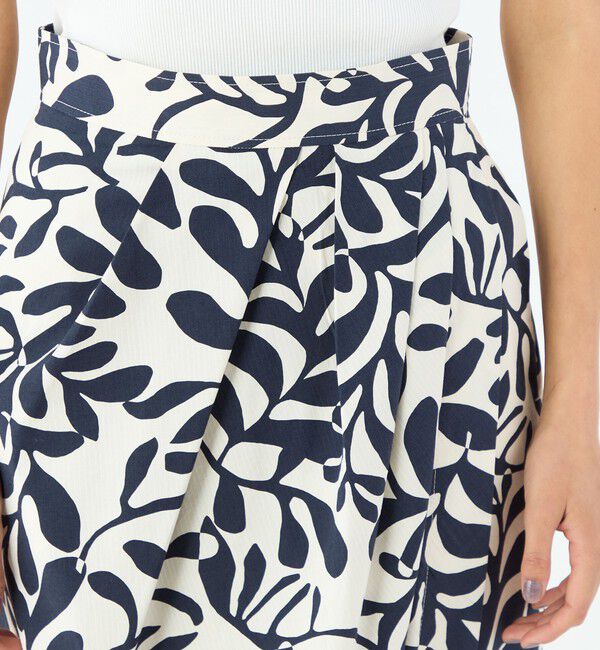 MACPHEE「ボタニカルプリント アシンメトリータックスカート」|スカート|