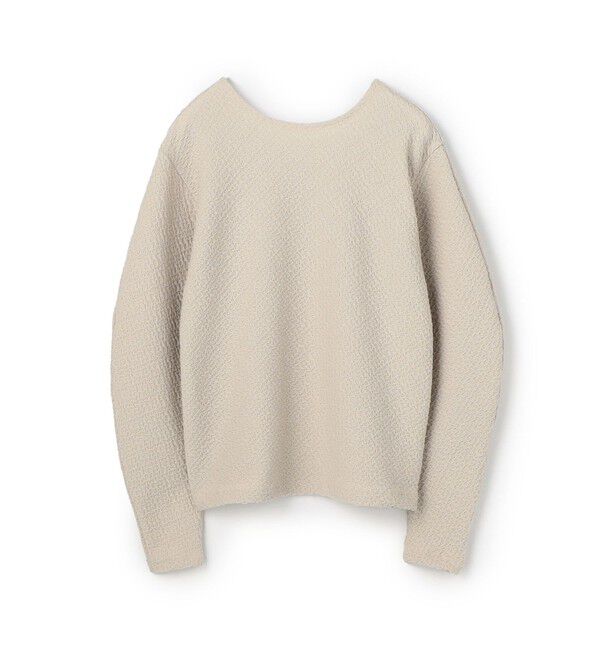 MACPHEE「ブライトジャカード ボリュームスリーブプルオーバー」|Tシャツ・カットソー|41 ライトベージュ