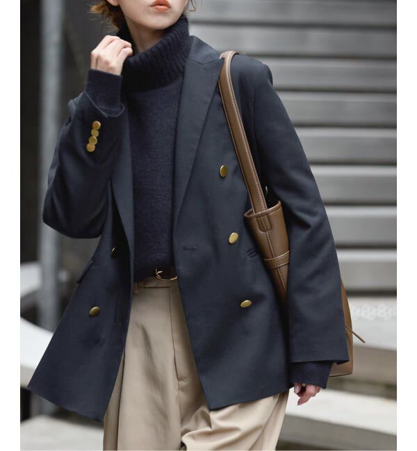 SLOBE IENA「TRダブルブレストジャケット」|テーラードジャケット|ネイビー