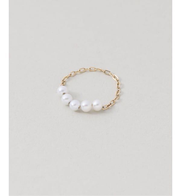 IENA「GIGI/ジジ 別注 PEARL CHAIN RING EX」|リング|