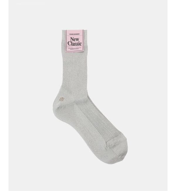 IENA「MARCOMONDE/マルコモンド glitter rib sox 靴下 176N1/1GL2/20C」|ソックス|シルバー