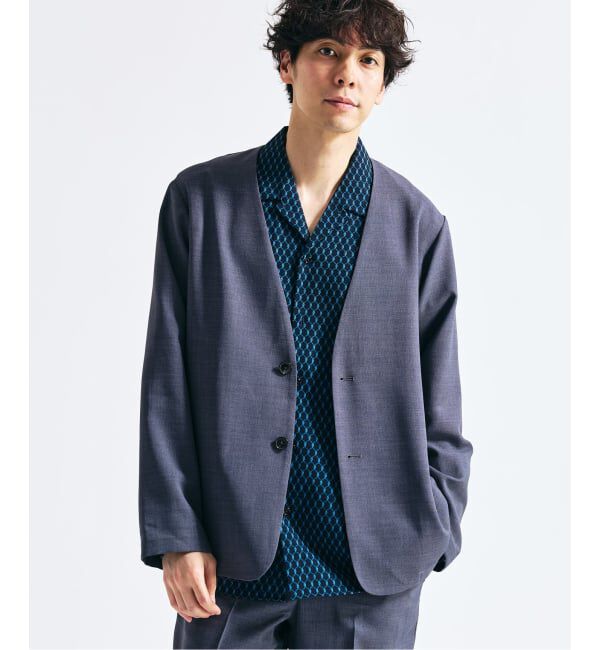 417 EDIFICE「【EVALET / エバレット】メッシュ カーディガンジャケット "セットアップ着用可能"」|ノーカラージャケット|