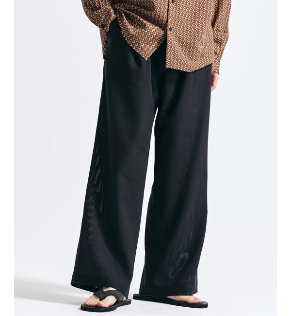 417 EDIFICE「【EVALET / エバレット】メッシュ ワイドパンツ "セットアップ着用可能"」|スラックス|ブラック