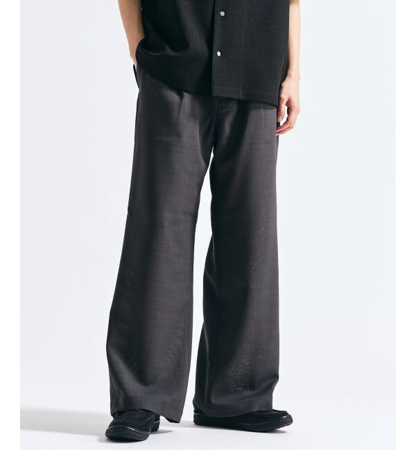 417 EDIFICE「【EVALET / エバレット】メッシュ ワイドパンツ "セットアップ着用可能"」|スラックス|グレーA