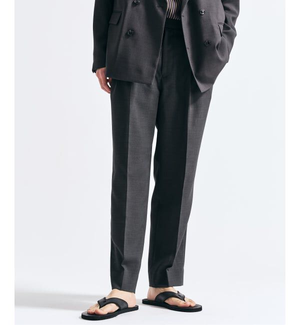 417 EDIFICE「【EVALET / エバレット】メッシュ 2タックパンツ "セットアップ着用可能"」|スラックス|グレーA