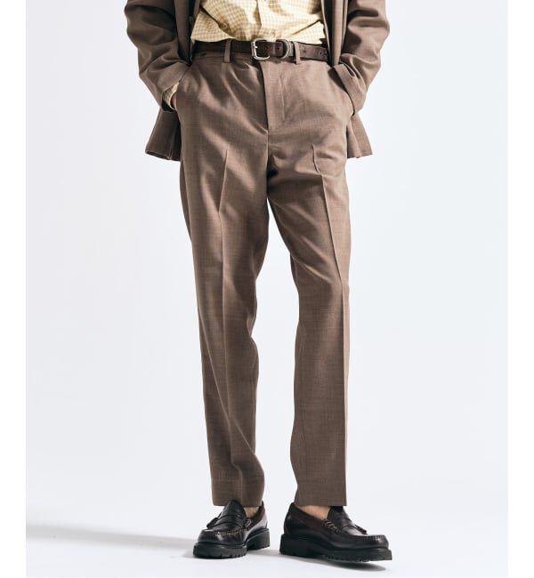 417 EDIFICE「【EVALET / エバレット】 メッシュスリムパンツ　"セットアップ着用可能"」|スラックス|ベージュ