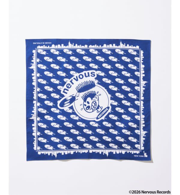JOURNAL STANDARD「Nervous Records / ナーヴァス・レコーズ &times; JOURNAL STANDARD バンダナ」|バンダナ・スカーフ|ブルー