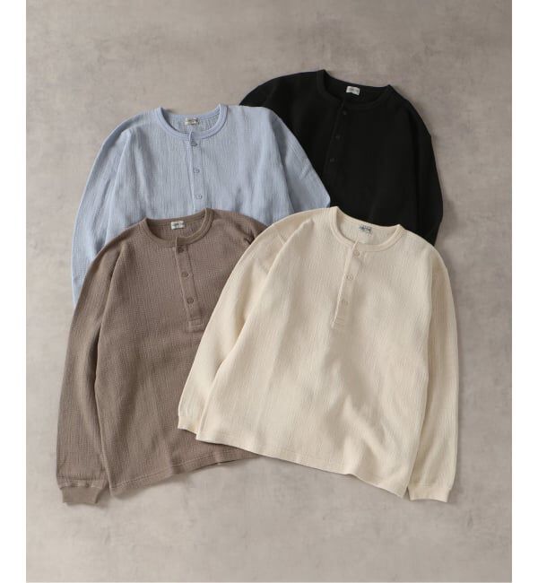 J.S.Homestead「《予約》J.S.Homestead / レノ メッシュ ファブリック ヘンリー ネック ロンT」|Tシャツ・カットソー|