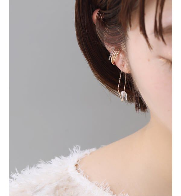 Lilas by Spick&Span「ダイヤバーイヤーカフ K10（片耳）」|イヤーカフ|