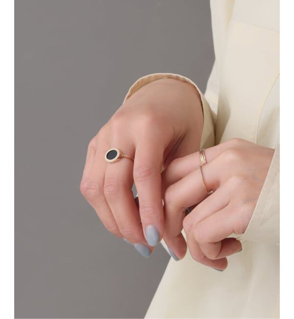 Lilas by Spick&Span「オーバルオニキスフラットリング K10」|リング|