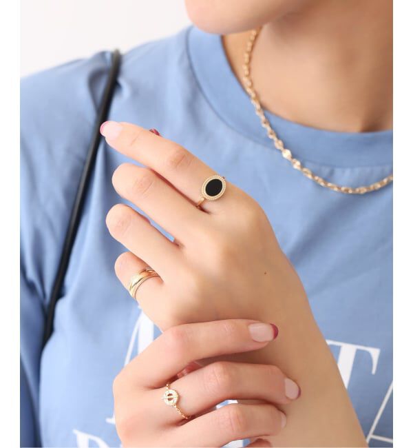 Lilas by Spick&Span「オーバルオニキスフラットリング K10」|リング|