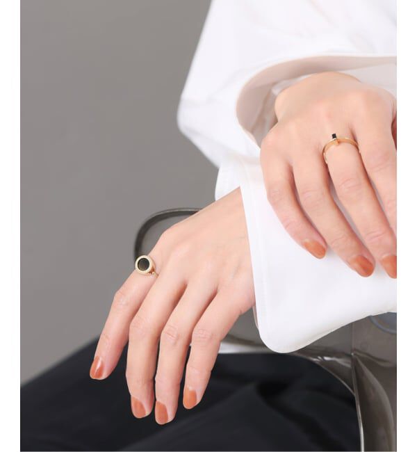 Lilas by Spick&Span「オーバルオニキスフラットリング K10」|リング|