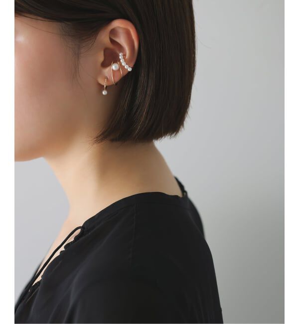 Lilas by Spick&Span「パールダブルダエンイヤーカフ K10（片耳）」|イヤーカフ|