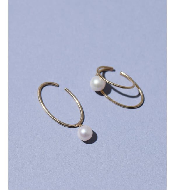 Lilas by Spick&Span「パールダブルダエンイヤーカフ K10（片耳）」|イヤーカフ|