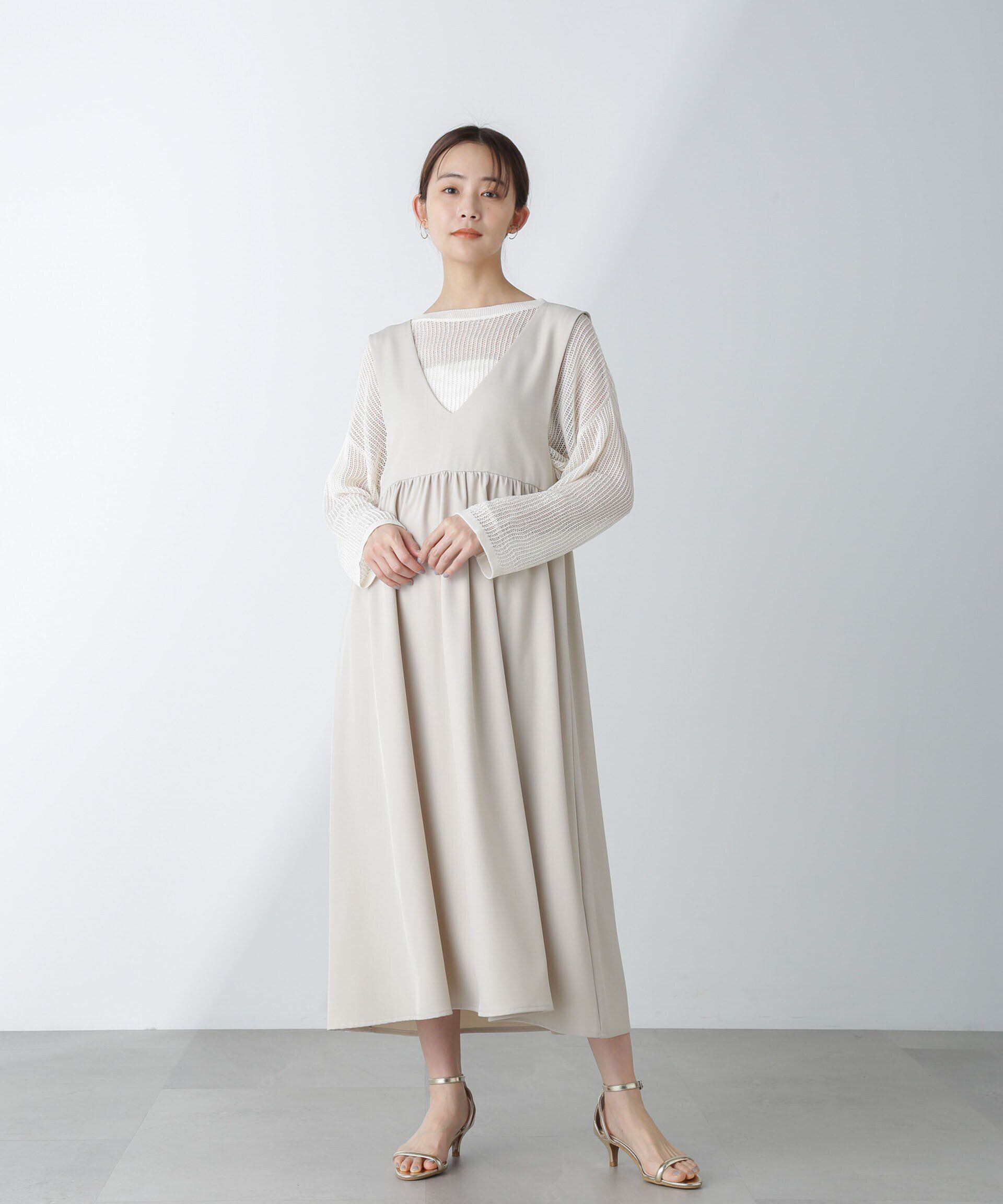 nano･universe「前後2wayギャザー切り替えワンピース」|ワンピース|