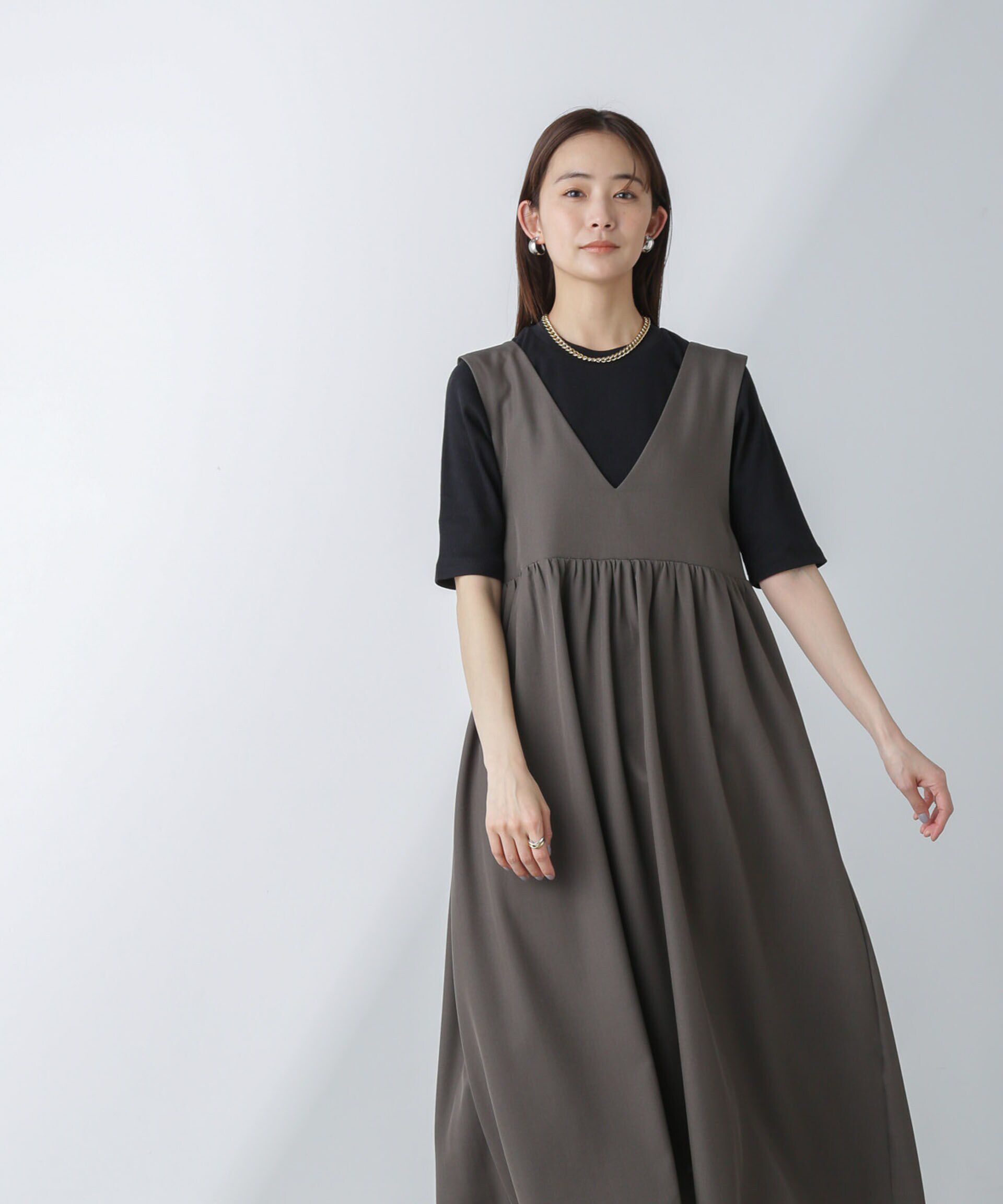 nano･universe「前後2wayギャザー切り替えワンピース」|ワンピース|