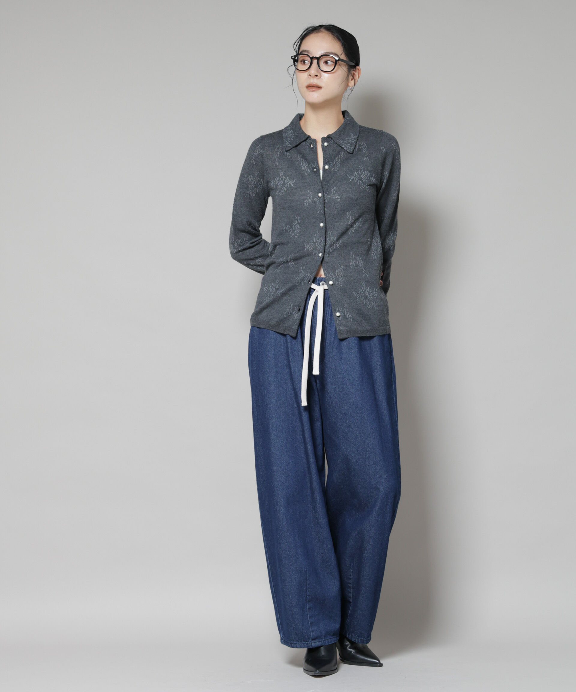 nano･universe「ドロストデニムパンツ(セットアップ可)」|チノ|