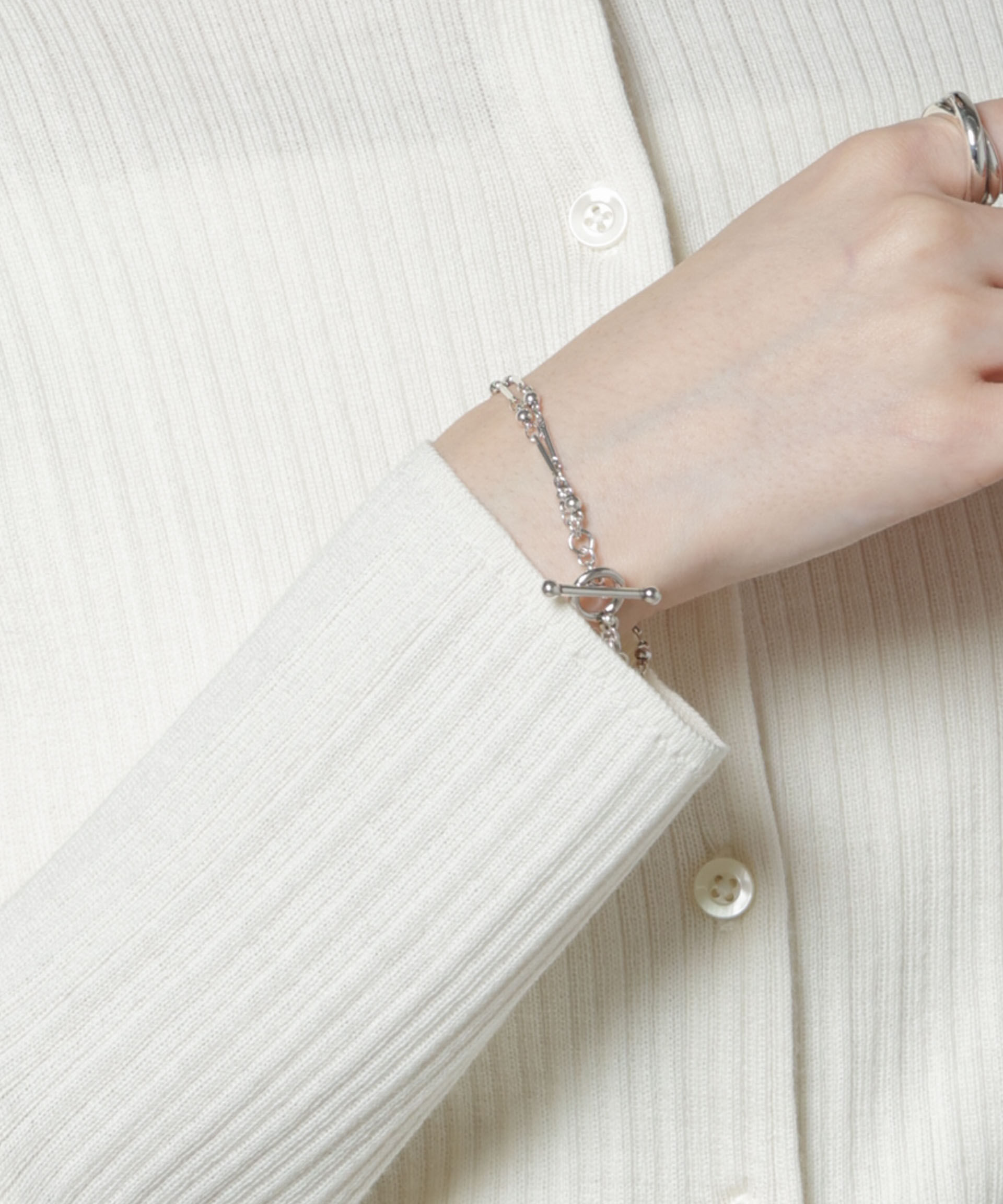 nano･universe「PHILIPPE AUDIBERT/Garnet double bracelet」|ブレスレット・バングル|シルバー