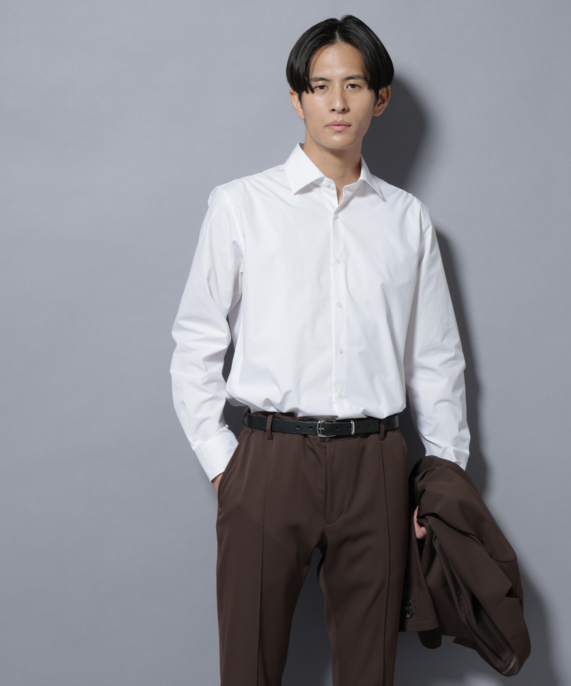 nano･universe「「N shirt」Anti Soaked(R)汗染み防止セミワイドカラーシャツ長袖」|シャツ・ブラウス|