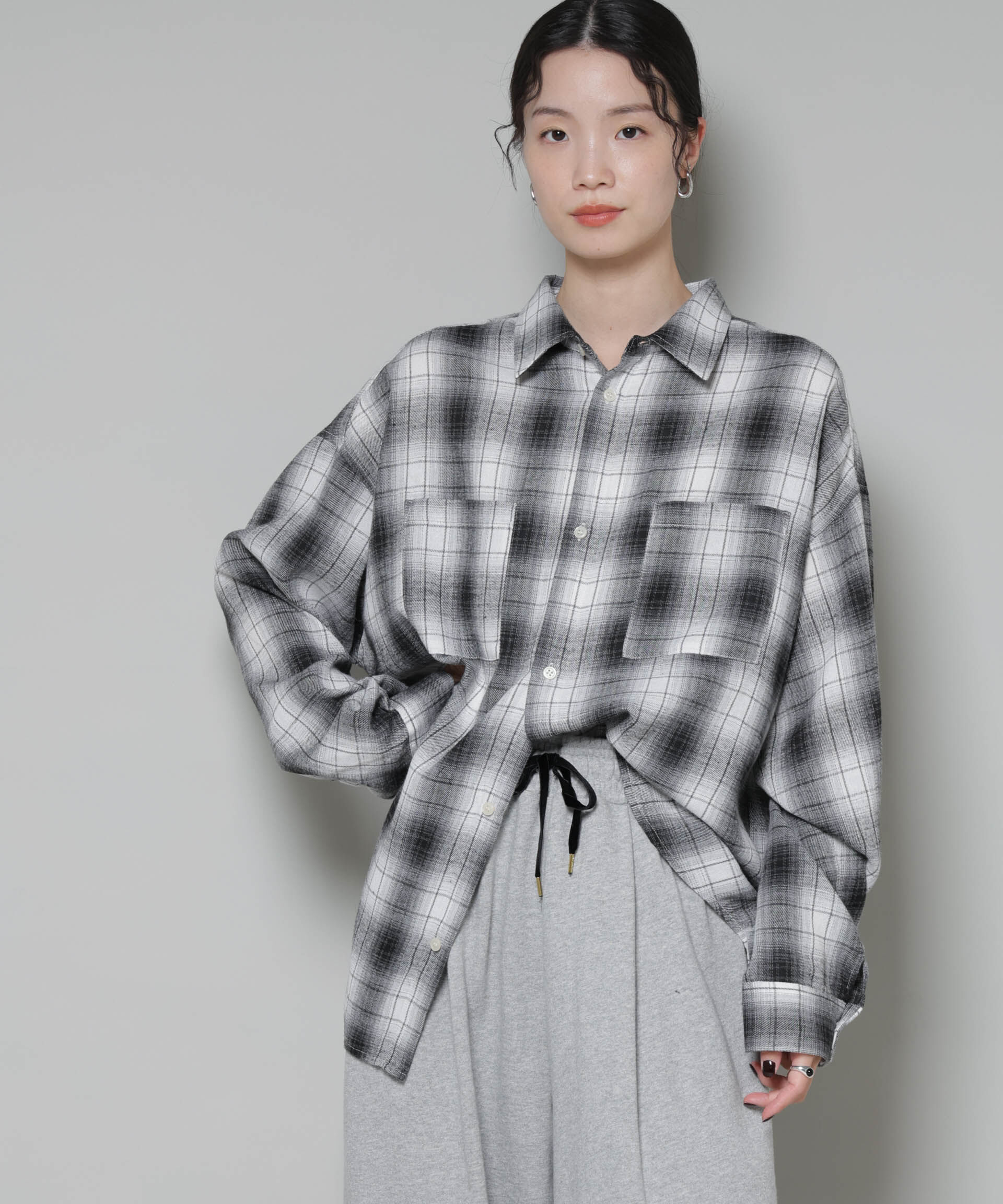 nano･universe「オーバーサイズチェックシャツ」|シャツ・ブラウス|