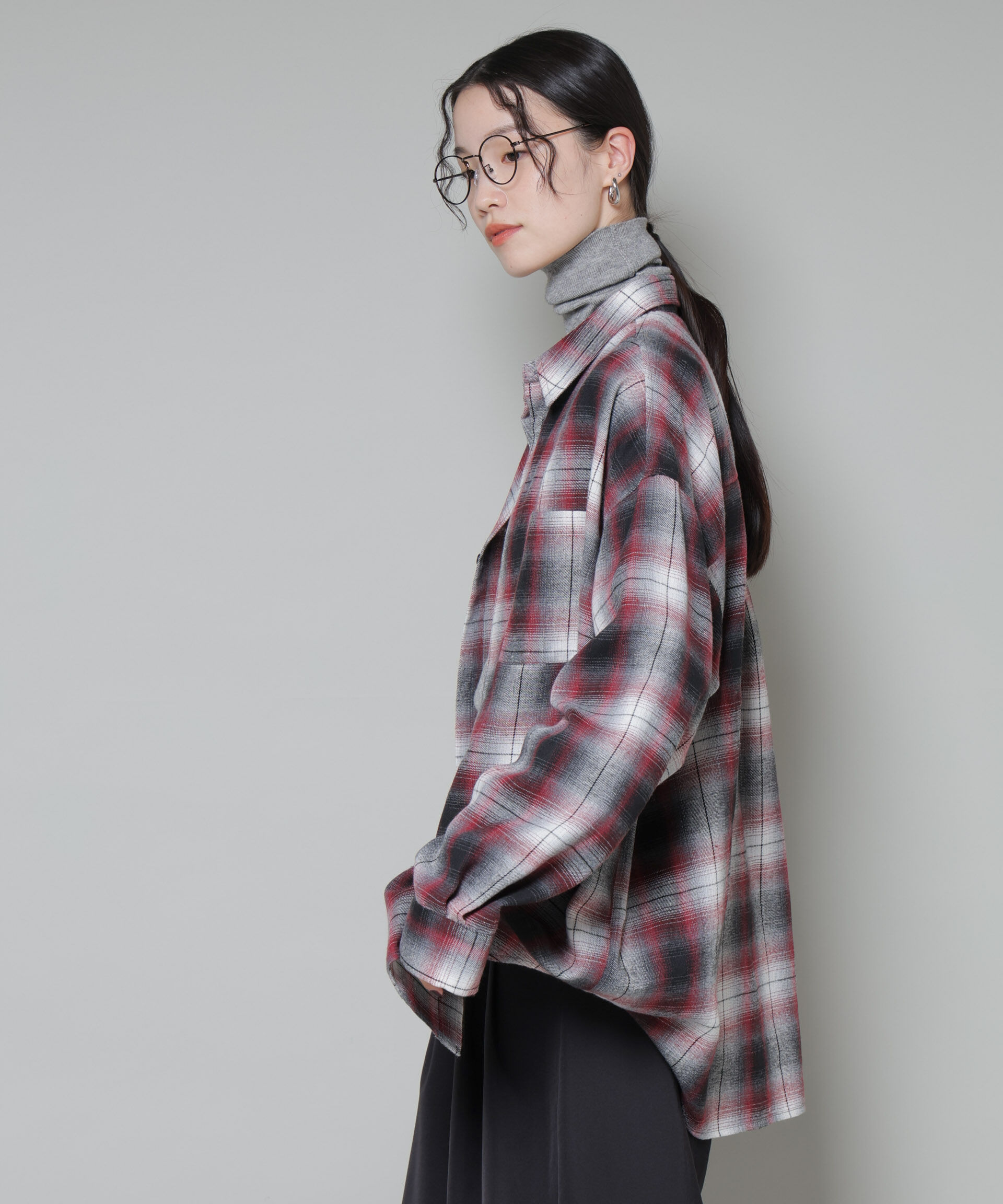 nano･universe「オーバーサイズチェックシャツ」|シャツ・ブラウス|