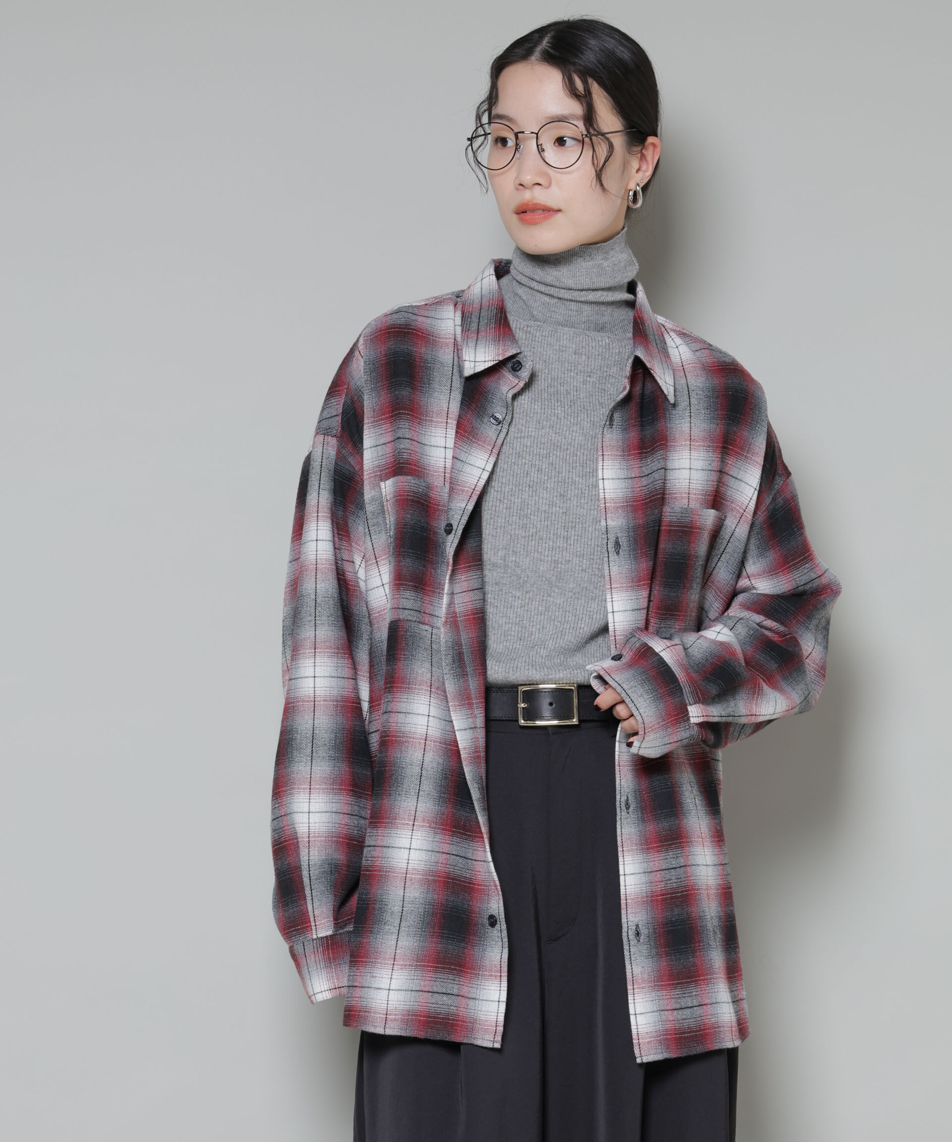 nano･universe「オーバーサイズチェックシャツ」|シャツ・ブラウス|