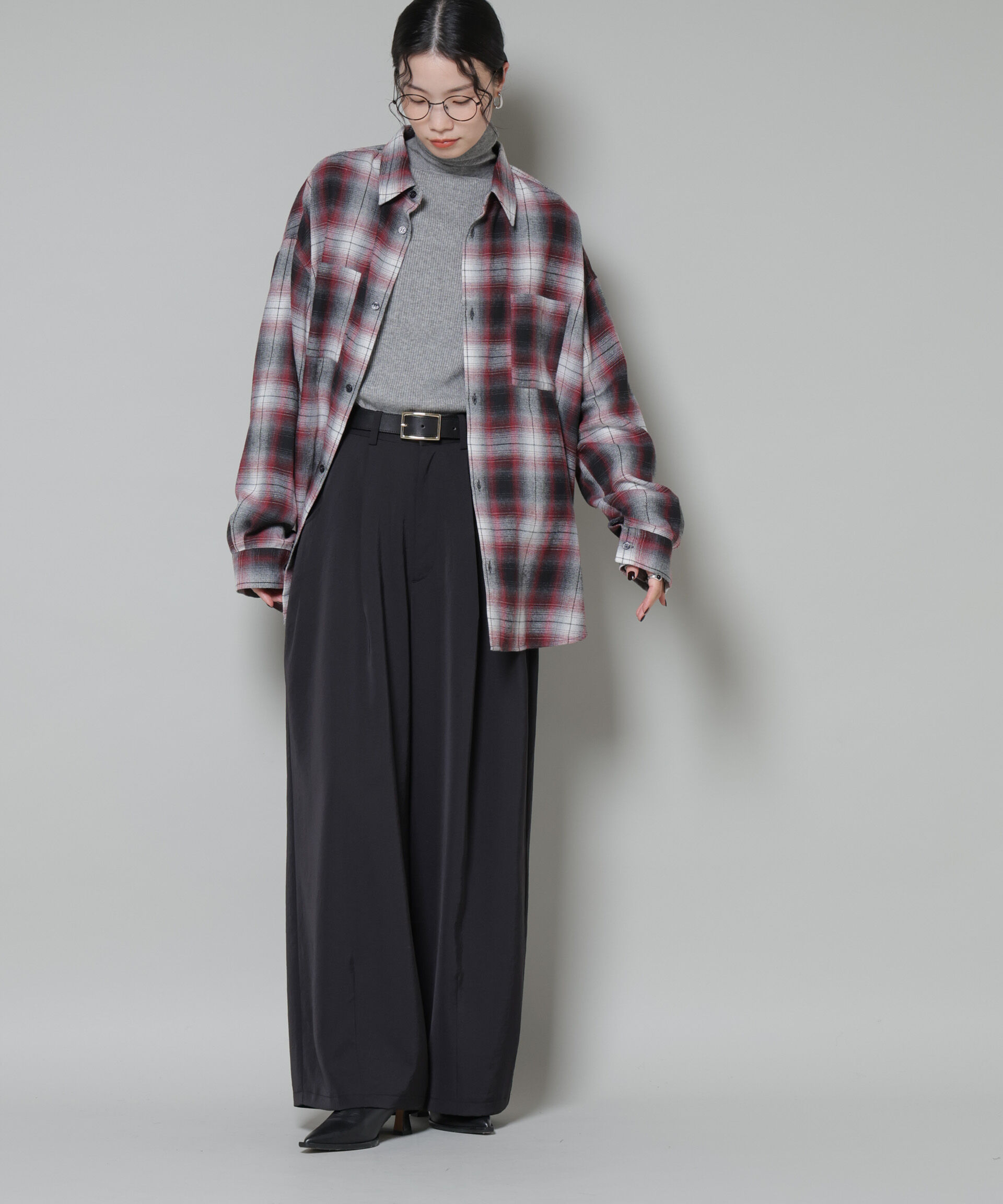 nano･universe「オーバーサイズチェックシャツ」|シャツ・ブラウス|