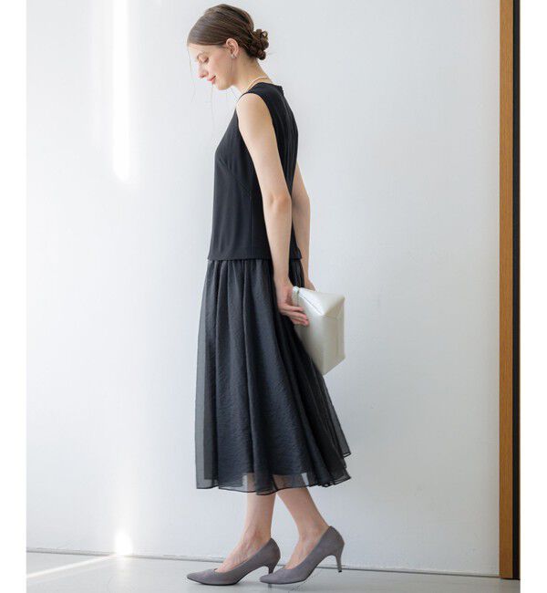 23区「【APPLAUDIR】クリアジョーゼットコンビ ドレス」|ドレス|