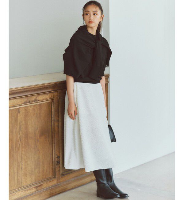 23区「【洗える】プレザンスジャカード タックスカート」|スカート|