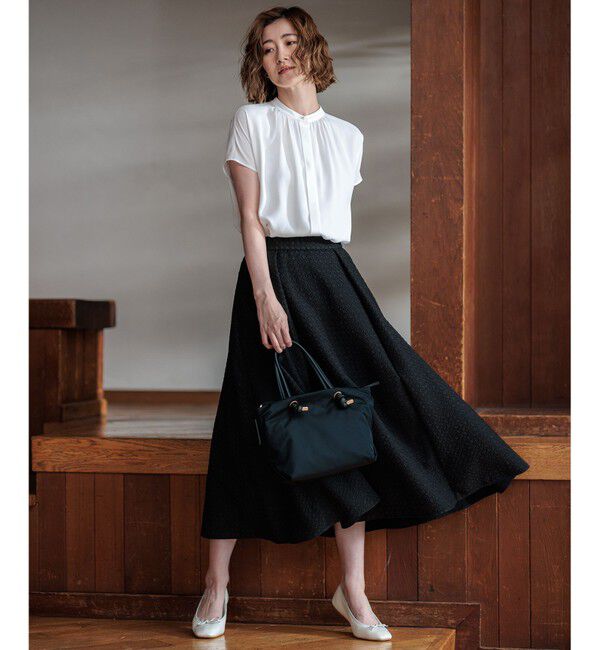 23区「【洗える】プレザンスジャカード タックスカート」|スカート|