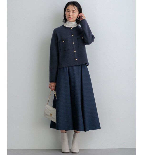 23区「【洗える】プレザンスジャカード タックスカート」|スカート|