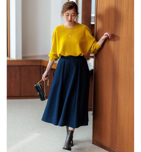 23区「【洗える】プレザンスジャカード タックスカート」|スカート|