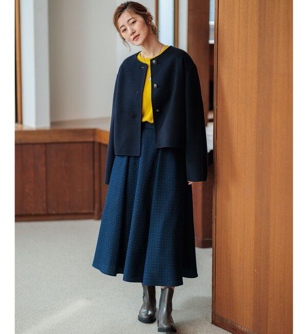 23区「【洗える】プレザンスジャカード タックスカート」|スカート|